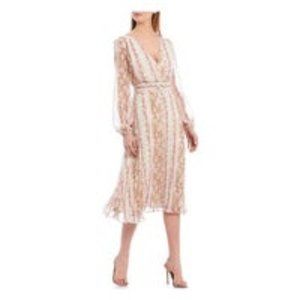 LUCY Paris Leena Snakeskin Print Belted Wrap Dress